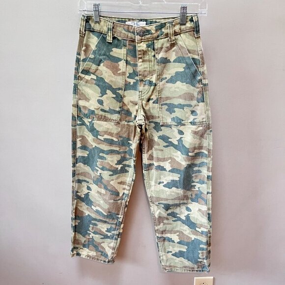 Free People Women's Camouflage High-Waisted Cargo Pants - Size‎ 25 - - Picture 1 of 7